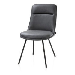 Mateo, eetkamerstoel - 4-pootjes - rough off black - Pala - Antraciet
