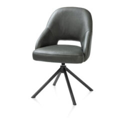 Nikolas, eetkamerstoel - centrale poot draaibaar - graphite (RAL 7022) - stof Pala - Groen