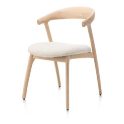 Bellami, chaise - pietement chene naturel - tissu Livigno - Creme