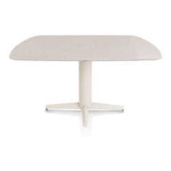 Saluti, eetkamertafel ovaal 150 X 105 cm. - centrale teenpoot - creme - Light sand