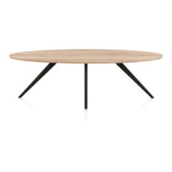 Arvada, Table à manger 250 x 110 cm, ellipse, 4 pieds - Rough off black