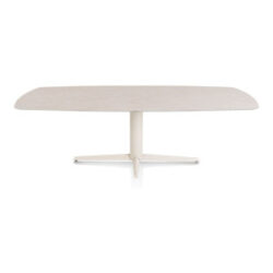 Saluti, table ovale 240 X 110 cm. - pied central - cr&egrave;me - Light sand