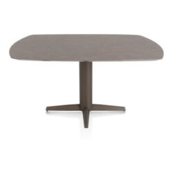 Saluti, eetkamertafel ovaal 150 X 105 cm. - centrale teenpoot - steelbrown - Lava