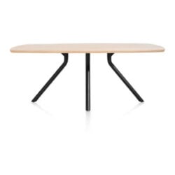 Arvada, tafel 160 x 100 cm. - ovaal - centrale poot kort - natural