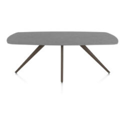 Saluti, eetkamertafel ovaal 210 x 105 cm. - 4 poot - steelbrown - Antraciet