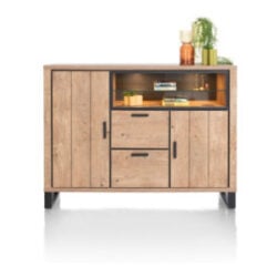 Pavarotti, dressette 160 cm - 2-portes + 2-tiroirs + 2-niches (+ LED)
