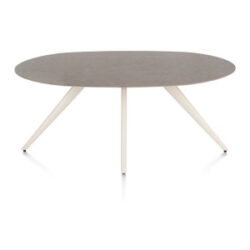 Saluti, eetkamertafel ellips 180 x 105 cm. - 4 poot - cr&egrave;me - Lava