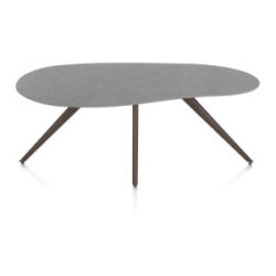 Saluti, table organic 180 x 120 cm. - 4 pieds - steelbrown - Anthracite