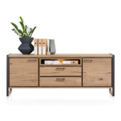 Metalo, dressoir 210 cm - 2-deuren + 2-laden + 1-niche (+ LED)
