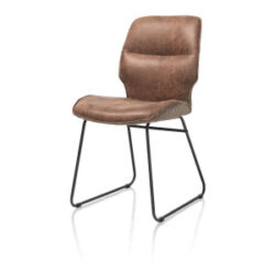Ravi, chaise cadre noir (ROB) - combi Secilia & Toba - Tobacco
