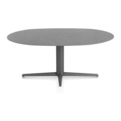 Saluti, table ellipse 180 X 105 cm. - pied central - graphite - Anthracite