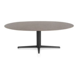 Saluti, eetkamertafel ellips 210 X 105 cm. - centrale teenpoot - rough off black - Lava