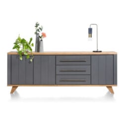 Jardin, dressoir 230 cm - 3-deuren + 3-laden - Antraciet