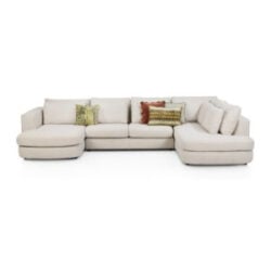 ADINO - Longchair links - 2,5 zits zonder arm - ottomane rechts