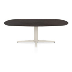 Caletta, eetkamertafel ovaal 210 x 100 cm. - eiken blad - centrale teenpoot crème - Basalt