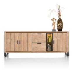 Pavarotti, dressoir 230 cm - 3-deuren + 2-laden + 2-niches (+ LED)