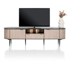 Aramon, buffet bas 210 cm. - 2-portes + 1-tiroir + 1-niche (+ LED)