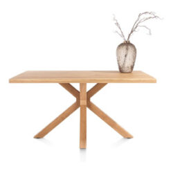 Nyborg, eetkamertafel 150 x 100 cm - rechte zijkant - centrale poot hout