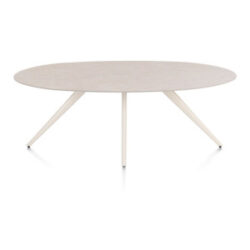 Saluti, eetkamertafel ellips 210 x 105 cm. - 4 poot - cr&egrave;me - Light sand
