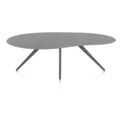 Saluti, eetkamertafel organisch 210 x 120 cm. - 4 poot - graphiet - Antraciet