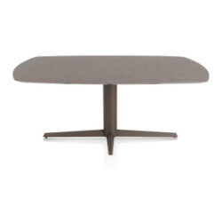 Saluti, eetkamertafel ovaal 180 X 105 cm. - centrale teenpoot - steelbrown - Lava