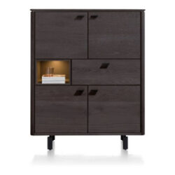 Livada, highboard 115 cm - 4-deuren + 1-lade + 1-niche - onyx