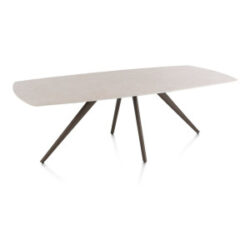 Saluti, eetkamertafel ovaal 240 x 110 cm. - 4 poot - steelbrown - Light sand