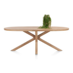 Nyborg, eetkamertafel 210 x 110 cm - Deens ovaal - centrale poot hout