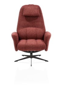 Torino, relaxfauteuil met poef - stof Cloudy - koper - Afbeelding 3