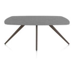 Saluti, eetkamertafel ovaal 180 x 105 cm. - 4 poot - steelbrown - Antraciet