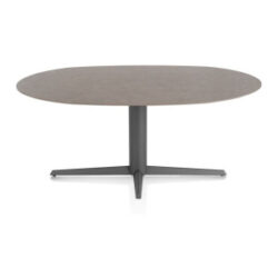 Saluti, eetkamertafel ellips 180 X 105 cm. - centrale teenpoot - grafiet - Lava