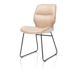Ravi, eetkamerstoel zwart frame (ROB) - combi Secilia & Toba - beige