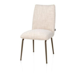 Bovina, eetkamerstoel - stof Luton + nosag - frame steelbrown - Creme