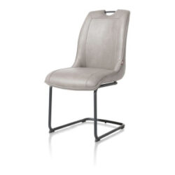 Michiel, chaise - pieds traineau rond + poignee - tissu pala - Gris clair