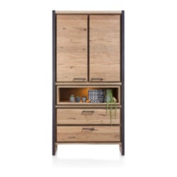Metalo, armoire 2-portes + 2-tiroirs + 1-niche (+ LED)