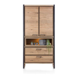 Metalo, bergkast 2-deuren + 2-laden + 1-niche (+ LED)
