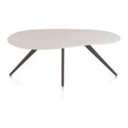 Saluti, eetkamertafel organisch 180 x 120 cm. - 4 poot - steelbrown - Light sand