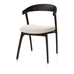 Bellami, chaise - pietement chene basalt - tissu Livigno - Creme