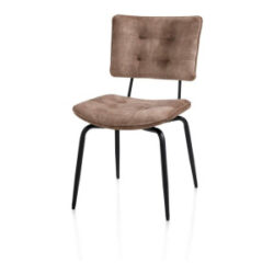 Manou, eetkamerstoel - off black - stof Karese - Camel
