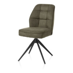 Bell, chaise - pi&eacute;tement noir - pivotante - confort ressorts - tissu calabria - vert mousse