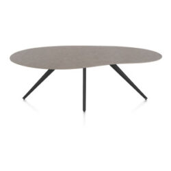 Saluti, eetkamertafel organisch 210 x 120 cm. - 4 poot - rough off black - Lava
