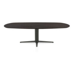 Caletta, eetkamertafel ovaal 240 x 105 cm. - eiken blad - centrale teenpoot grafiet - Basalt