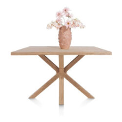 Nyborg, eetkamertafel 150 x 100 cm - rand boomvorm - centrale poot hout