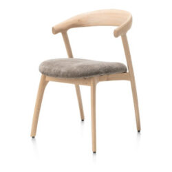 Bellami, chaise - pietement chene naturel - tissu Livigno - brun