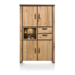Farmland, armoire 120 cm - 4-portes + 2-tiroirs + 2-niches (+ LED)