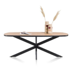 Avalox, table ovale 180 x 110 cm - couleur oak natural vintage - centrale pied