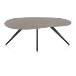 Saluti, eetkamertafel organisch 180 x 120 cm. - 4 poot - rough off black - Lava