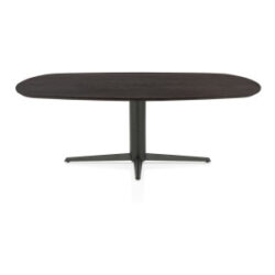 Caletta, eetkamertafel ovaal 210 x 100 cm. - eiken blad - centrale teenpoot grafiet - Basalt