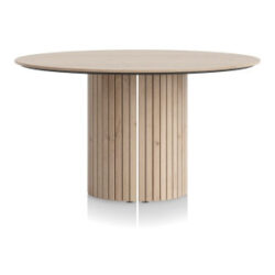 Pavie, eetkamertafel rond 140 cm (houten poot) - natural