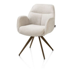 Pippa, Fauteuil + poche - pivotant &agrave; 180 degr&eacute;s - cadre brun acier - knock down - s&eacute;ville